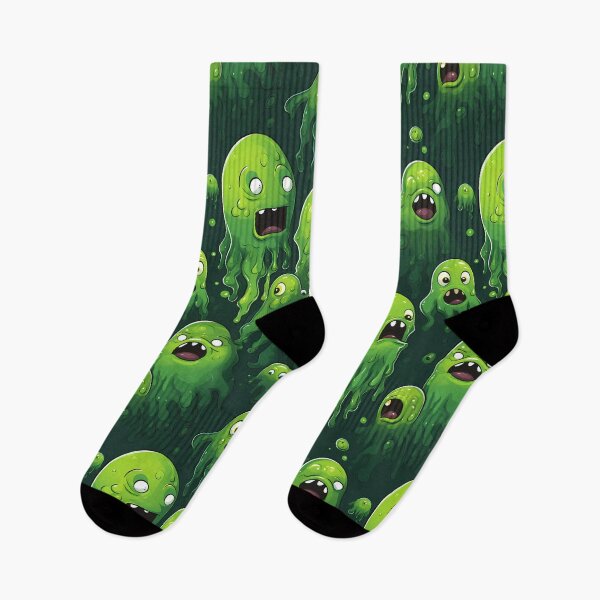 Item preview, Green Goo Monsters Pattern designed and sold by spookycutepeeps.