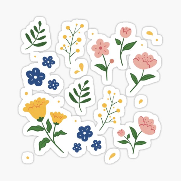 Flowers by Ortolana Clare Sticker