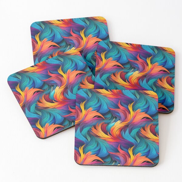 Item preview, Cool Seamless Abstarct Feather Art - Blue, Green, Red, Yellow, Orange designed and sold by CreatureHouse95.