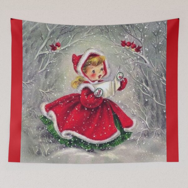 Item preview,  Vintage Christmas Girl and Redbirds designed and sold by DigitalEffects.