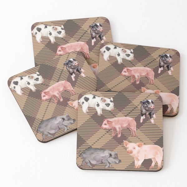 Item preview, Piggies Plaid Brown  designed and sold by Ashley Gagnon.