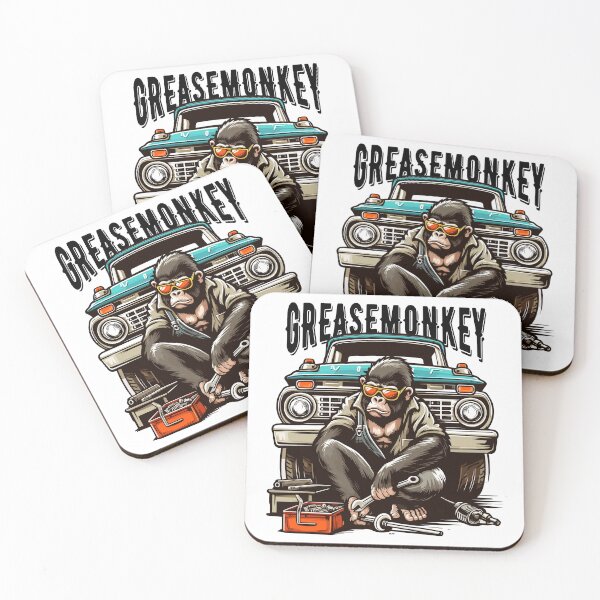Item preview, Cool Grease Monkey with Sunglasses Working on a Vintage Truck designed and sold by 8fifty8.