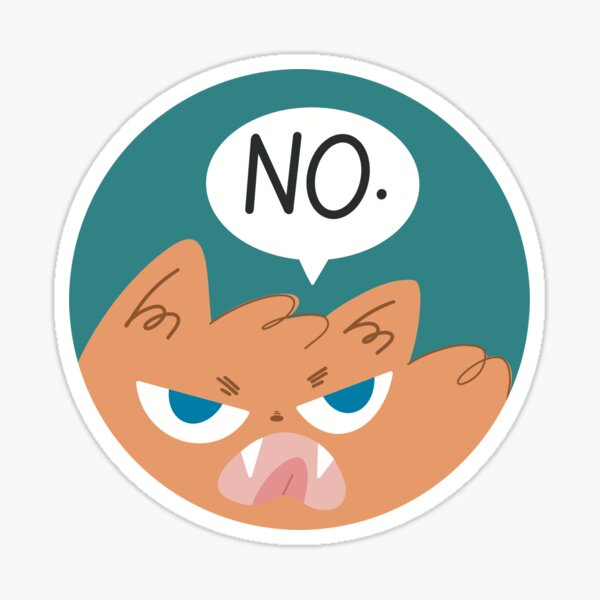 No Cat by Ortolana Clare Sticker