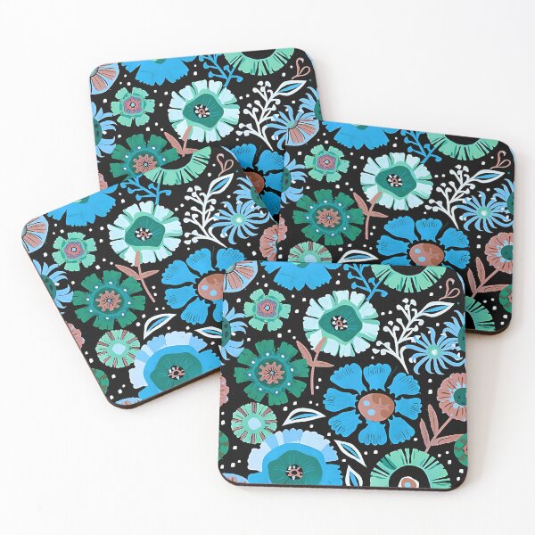 Item preview, wild flowers teal hue designed and sold by EasyPrints337.