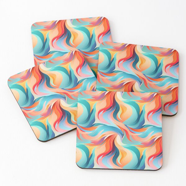 Item preview, Beautiful Seamless Feather/ Flame Abstarct Pattern - Red, Orange, Blue, Green designed and sold by CreatureHouse95.
