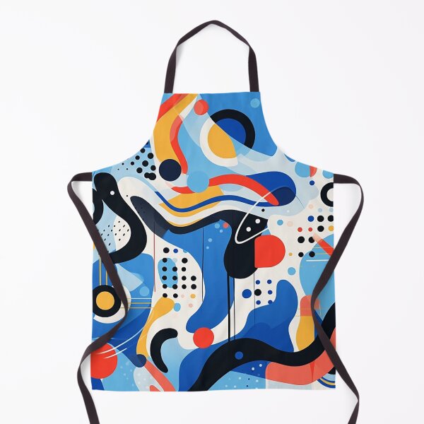 Item preview, Vibrant Geometric Fusion: Abstract Art in Blue, Red, and Yellow designed and sold by PaintbrushPlace.