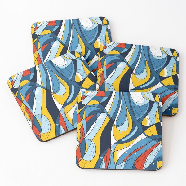 Item preview, Dynamic Abstract Mosaic: Vivid Geometric and Organic Interplay designed and sold by PaintbrushPlace.