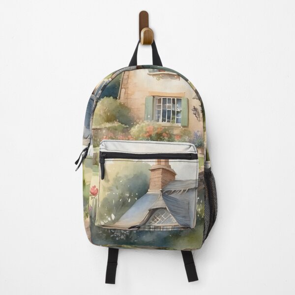 Item preview, English country cottage watercolor with rustic nature view designed and sold by Jayjaynaenae.