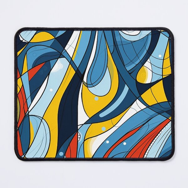 Item preview, Dynamic Abstract Mosaic: Vivid Geometric and Organic Interplay designed and sold by PaintbrushPlace.