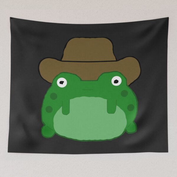 Item preview, poorly drawn frog cowboy black background designed and sold by rj1776.