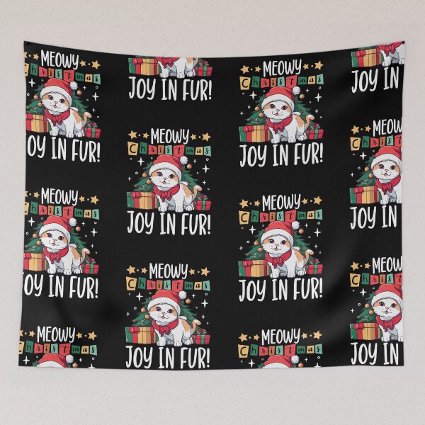 Item preview, Meowy Christmas Joy in Fur designed and sold by RuggedCocoShop.
