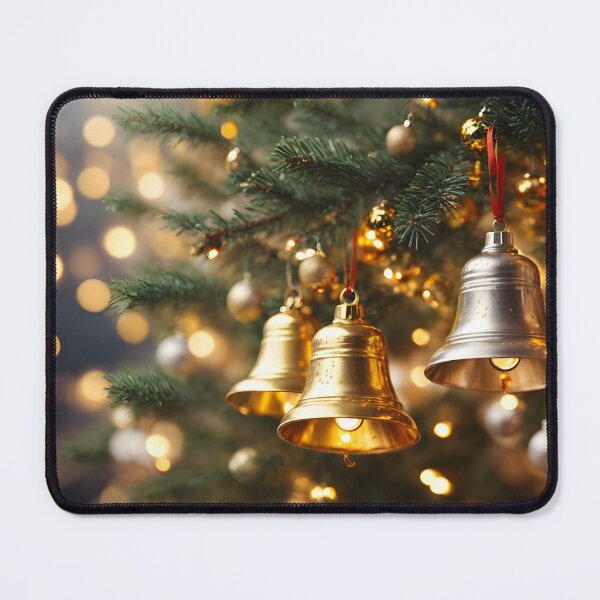 Item preview, Golden ring bells hanging on Christmas tree. designed and sold by Jayjaynaenae.
