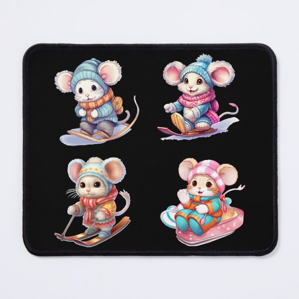 Item preview, Mouse in the snow: cute winter sports magic designed and sold by WallGemsArt.