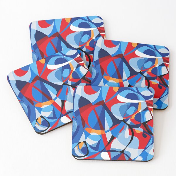 Item preview, Dynamic Abstract Fusion: Vivid Geometric & Organic Harmony designed and sold by PaintbrushPlace.