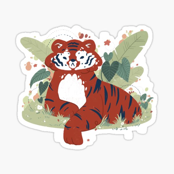 Tiger in the Forest by Ortolana Clare Sticker