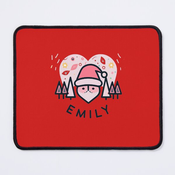 Artikelvorschau, Emily-Name mit Weihnachtsmann, Bäumen und Herz entworfen und verkauft von Itsheartshop.