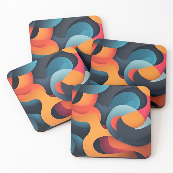 Item preview, Contrast Harmony: Bright & Dark Tones in Abstract Interlock designed and sold by PaintbrushPlace.