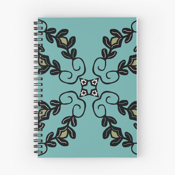 Item preview, Teal and black leaves geometric designed and sold by Ldydesign.