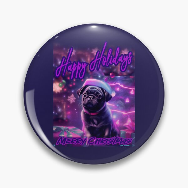 Item preview, Pug HAPPY HOLIDAYS 80 MERRY CHRISTMAS     designed and sold by RedBluffTraders.