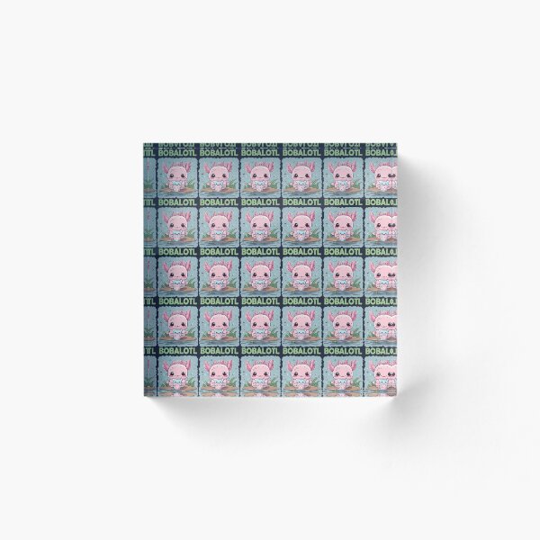 Item preview, Cute Kawaii Axolotl Boba Blue Pink Expression Summer Fun designed and sold by DesignByMai.