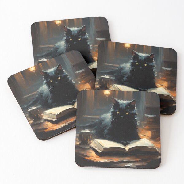 Item preview, Black Cat Reading a Book designed and sold by cr6zym1nd.