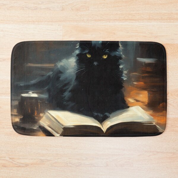 Item preview, Black Cat Reading a Book designed and sold by cr6zym1nd.