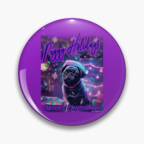 Item preview, Pug HAPPY HOLIDAYS 80 MERRY CHRISTMAS  PUGGY HOLIDAYS   designed and sold by RedBluffTraders.