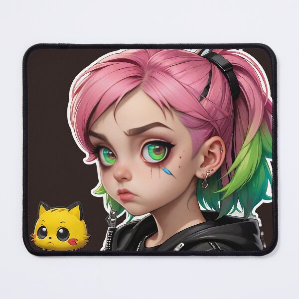 Item preview, little punk girl and a cat designed and sold by KiraChie.