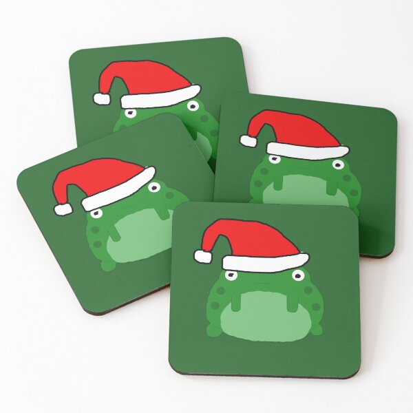 Item preview, poorly drawn christmas frog green background designed and sold by rj1776.
