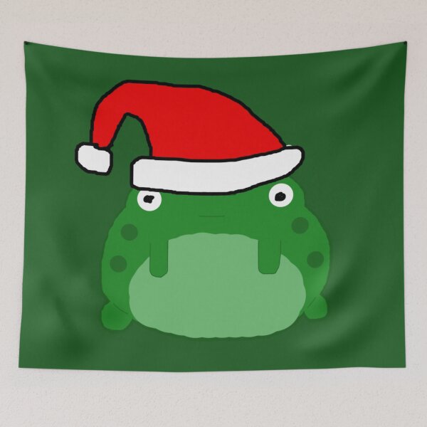 Item preview, poorly drawn christmas frog green background designed and sold by rj1776.