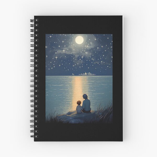 Aperçu de l'œuvre Regarder la lune avec un petit garçon créée et vendue par Timothystore-.