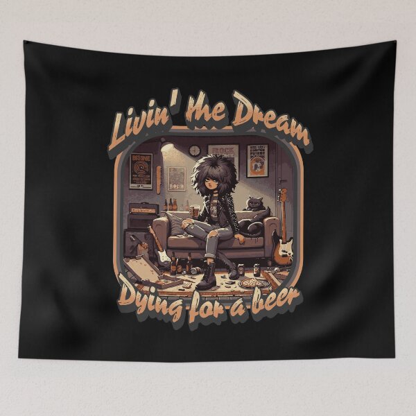 Item preview, Livin' the dream, Dying for a beer designed and sold by Retro-Rebellion.