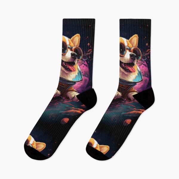 Item preview, Corgi in Space Funny Welsh Corgi Pembroke Dog Lover Cyberpunk designed and sold by SecretDicer.