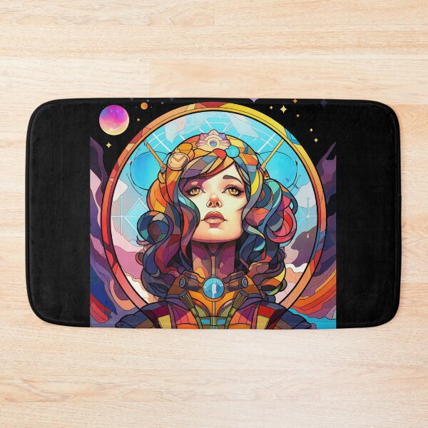 Item preview, Portrait of a woman working in stained glass, retro style designed and sold by Ping0686.
