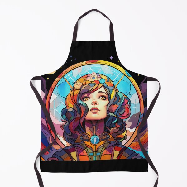 Item preview, Portrait of a woman working in stained glass, retro style designed and sold by Ping0686.
