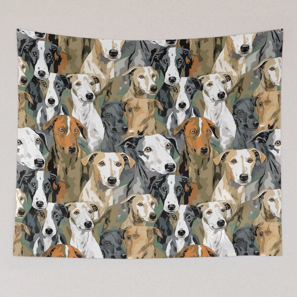 Item preview, Greyhound in camouflage pattern designed and sold by forget45studio.