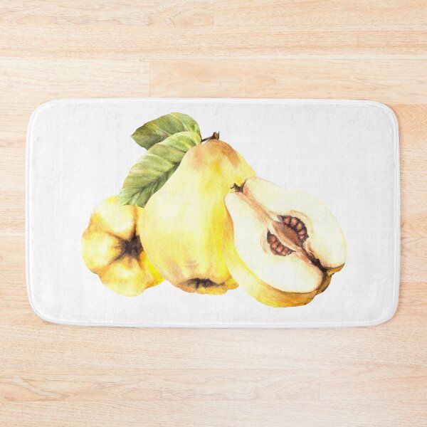 Item preview, Watercolor hand drawn composition of whole and cut quince fruits with leaves. Сlipart designed and sold by BartolArt.