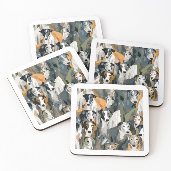 Item preview, Greyhound in camouflage pattern designed and sold by forget45studio.