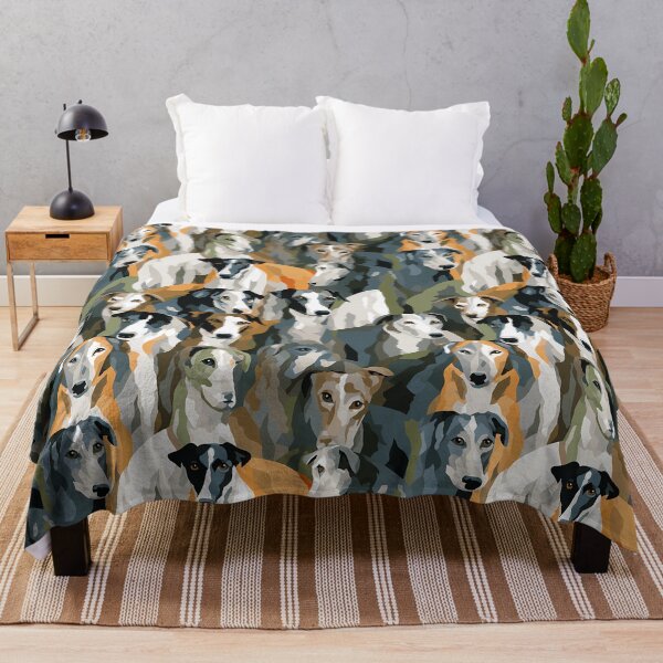 Item preview, Greyhound in camouflage pattern designed and sold by forget45studio.