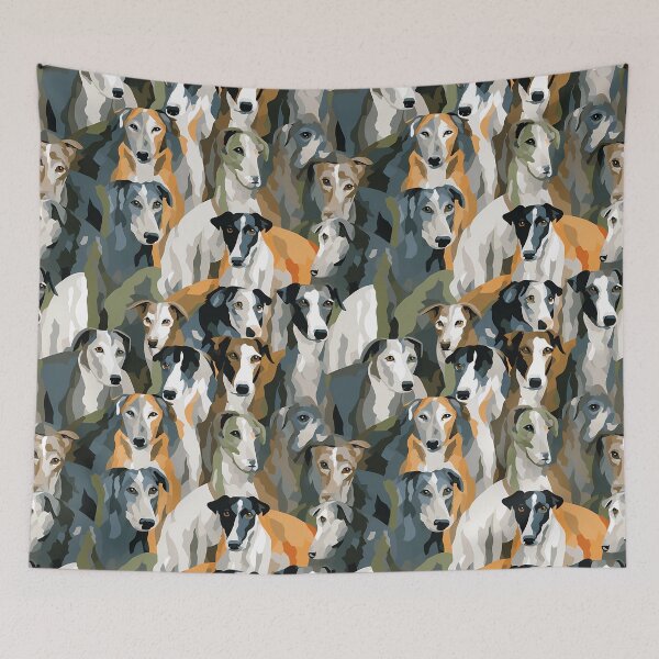Item preview, Greyhound in camouflage pattern designed and sold by forget45studio.