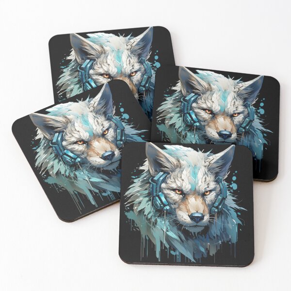 Item preview, Design of a cyberpunk alley wolf, neon-eyed, streetwise,colorful,Graffiti art style, designed and sold by DeepDrop Studio.