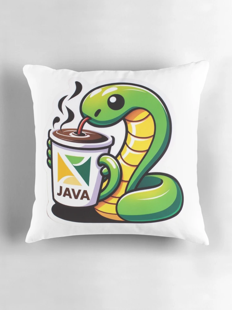 Thumbnail 3 of 4, Pillow, Java Brew Python designed and sold by pixeldigger.