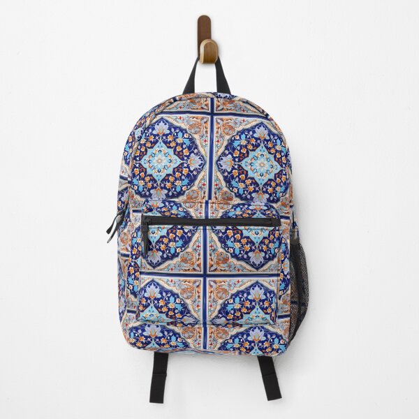 Item preview, Traditional Persian blue and gold ornate tile with floral designs designed and sold by preseprestige.