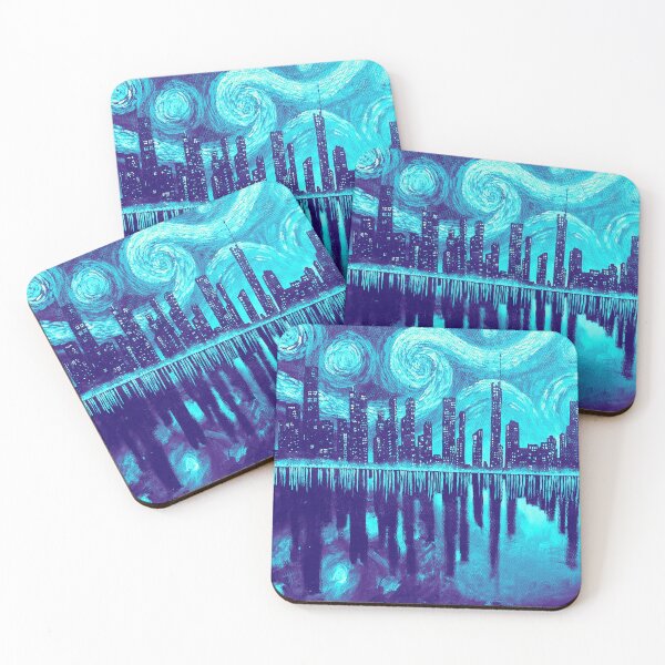 Item preview, Starry Night - Midnight Skyline - Blue designed and sold by Katie Atkin.