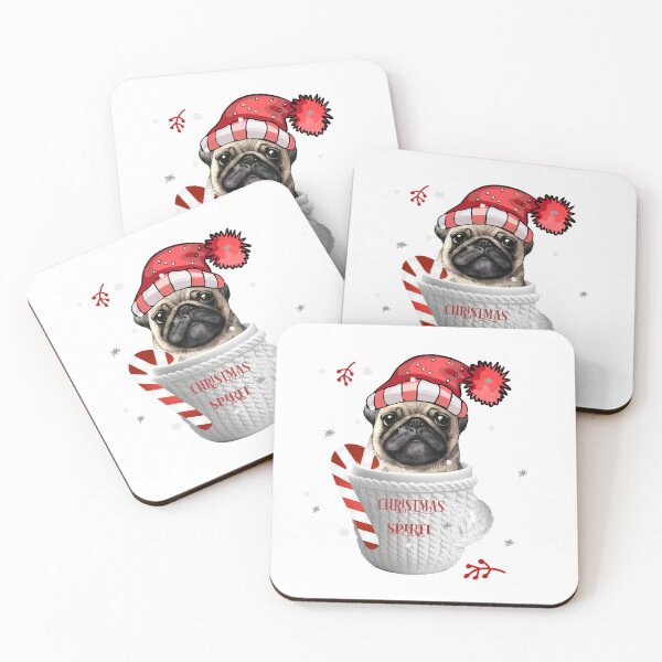 Item preview, Pug in a Christmas Cup: Festive Furry Joy designed and sold by Anastasiia Yurevych.