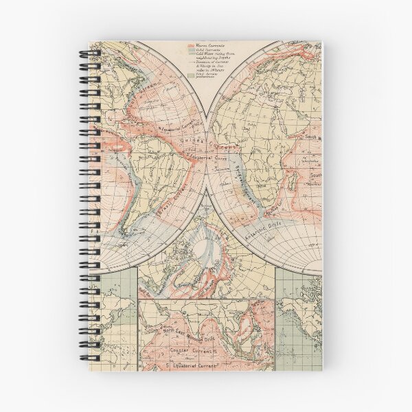 Item preview, Vintage World Ocean Currents Map (1905) designed and sold by BravuraMedia.