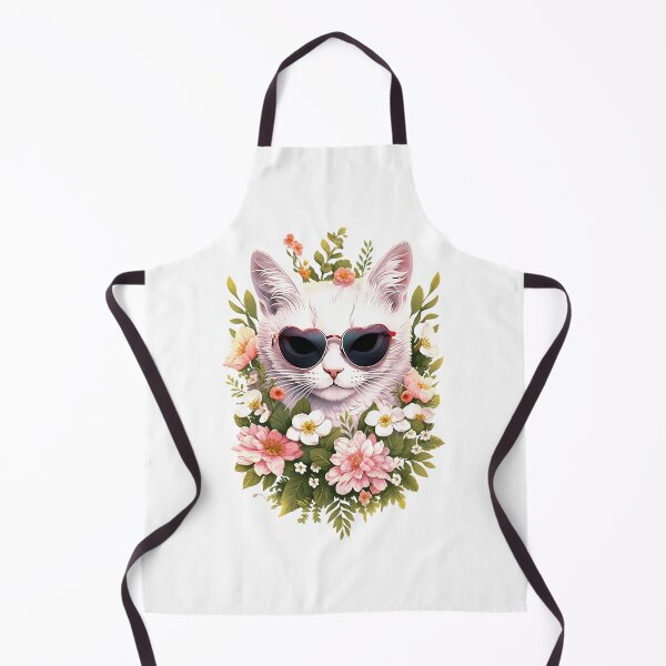 Item preview, Cute cat in glasses with flowers designed and sold by NickChe.