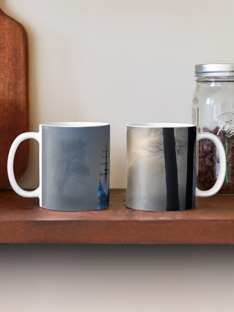 Thumbnail 2 of 6, Coffee Mug, Ship in the Mist designed and sold by LenCarol.