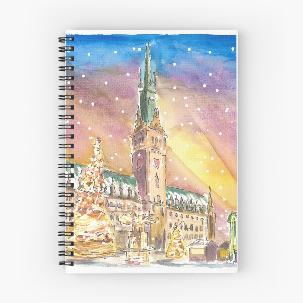 Item preview, Hamburg City Hall Square Snowing and Festive Market designed and sold by artshop77.