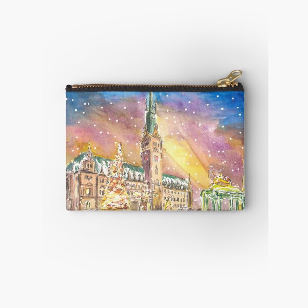 Item preview, Hamburg City Hall Square Snowing and Festive Market designed and sold by artshop77.